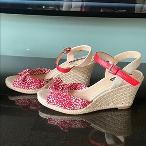 Red Floral Espadrille Sandals